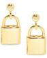 ფოტო #3 პროდუქტის Padlock Inspired Polished Drop Earrings in 10k Gold