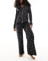 Фото #6 товара Boux Avenue Valentines cherry print revere pyjama top in black
