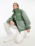 Фото #1 товара ASOS DESIGN Weekend Collective borg nylon zip through fleece in sage green