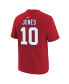 Big Boys and Girls Mac Jones Red New England Patriots Player Name and Number T-shirt