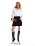 Nobody's Child Petite Tracey cord mini skirt with pocket detail in black