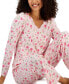 Women's Cotton Long-Sleeve Lace-Trim Pajamas Set, Created for Macy's