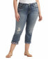 Фото #2 товара Джинсы женские Silver Jeans Co. модель Suki, средняя посадка, крой для женщин с изгибами, капри