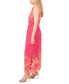 ფოტო #4 პროდუქტის Petite Printed Tie-Neck Smocked-Waist Sleeveless Dress