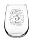 Фото #1 товара Cheers to 5 Years 5th Anniversary Gifts Stem Less Wine Glass, 17 oz