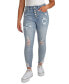 Фото #1 товара Juniors' Curvy High-Rise Distress Crop Jeans