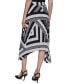 ფოტო #2 პროდუქტის Women's Printed Pleated Pull-On Asymmetrical-Hem Midi Skirt