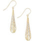 Фото #1 товара Teardrop Two-Tone Openwork Drop Earrings In 14k Gold and White Gold