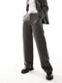 Фото #3 товара 4th & Reckless tailored contrast waist band straight leg trousers co-ord in dark grey