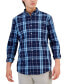 Men's Perry Plaid Stretch Shirt with Pocket, Created for Macy's