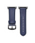 Фото #3 товара Men's and Women's Genuine Dark Blue Leather Band for Apple Watch 42mm