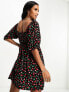 Фото #2 товара Miss Selfridge Petite babydoll smock dress in cherry print