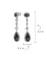 Фото #4 товара Black Cubic Zirconia Halo Long Pear Solitaire Teardrop CZ Statement Dangle Chandelier Earrings Pageant Party