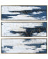 Фото #3 товара Blue Shadows Textured Metallic Hand Painted Wall Art Set by Martin Edwards, 60" x 20" x 1.5"