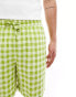 ASOS DESIGN short in green gingham check