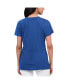 Women's Royal Distressed New York Mets Key Move V-Neck T-shirt