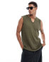 Фото #1 товара ASOS DESIGN oversized tank vest in khaki crochet