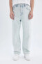 Baggy Fit Geniş Kalıp Normal Bel Geniş Paça Jean Pantolon D1819AX24SM