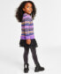 Фото #2 товара Holiday Lane Little Girls Fair Isle Striped Sweater, Created for Macy's