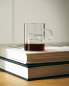 Borosilicate glass mug with transfer