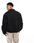 ASOS DESIGN oversized wool look bomber jacket in black