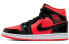 Фото #1 товара Кроссовки Nike Air Jordan 1 Mid Hot Punch Black (Красный, Черный)