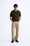 Textured knit polo shirt