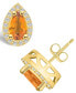 ფოტო #1 პროდუქტის Citrine (1-3/4 ct. t.w.) and Diamond (1/3 ct. t.w.) Halo Stud Earrings in 14K Yellow Gold