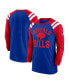 Фото #1 товара Men's Royal, Red Buffalo Bills Classic Arc Raglan Tri-Blend Long Sleeve T-shirt