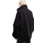 COLLUSION oversized utility cargo jacket shacket in black