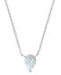 Фото #1 товара Macy's lab-Grown Opal Pear Cut Solitaire 18" Pendant Necklace (5/8 ct. t.w.)