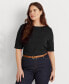 ფოტო #1 პროდუქტის Plus Size Cotton-Blend Boatneck Top