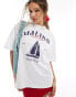 Фото #1 товара ASOS DESIGN boyfriend fit t-shirt with malibu yacht graphic in white