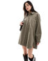 Фото #1 товара ASOS DESIGN cord oversized shirt dress in khaki