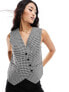 ASOS DESIGN asymmetric waistcoat in houndstooth