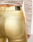 Фото #5 товара Stradivarius coated high waist jean in gold