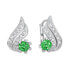 Beautiful earrings in white gold with green zircons 239 001 00529 0700800