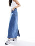 Фото #7 товара Object denim maxi skirt with double waistband in mid blue wash