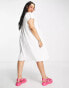 ONLY Curve band t-shirt dress in white