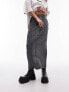 Topshop acid wash jersey skirt in washed charcoal