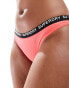 Superdry Elastic classic bikini bottom in hyper fire pink