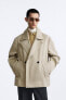 Short cotton trench coat