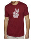 Фото #1 товара Men's Premium Word Art T-Shirt - Peace Fingers