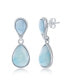 ფოტო #1 პროდუქტის Sterling Silver Double Pearshaped Larimar Earrings