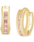 ფოტო #5 პროდუქტის Children's Cubic Zirconia Extra Small Huggie Hoop Earrings in 14k Gold, 10mm