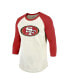 Men's Threads Christian McCaffrey Cream, Scarlet San Francisco 49ers Player Name and Number Raglan 3/4-Sleeve T-shirt