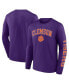 Фото #1 товара Men's Purple Clemson Tigers Distressed Arch Over Logo Long Sleeve T-shirt