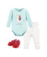 ფოტო #1 პროდუქტის Baby Girls Cotton Bodysuit, Pant and Shoe 3pc Set, Fa La Llama