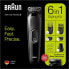 Braun MGK3235 6 in 1 Beard Trimmer with Hair and Nose Trimmer for Beard, Face and Hair Trimmer with Lifetime Sharp Blades, 5 Attachments, Gifts for Men, MGK3235, Black Razor