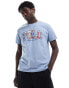 Polo Ralph Lauren check logo print t-shirt classic oversized fit in light blue Синий, XL - Chest 46-48 - фото #3